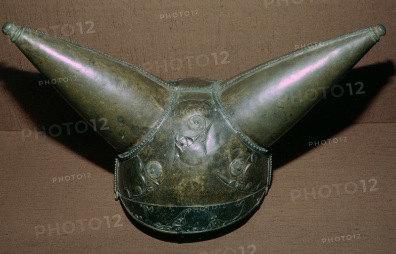 Horned British Celtic Bronze Helmet, 1st century BC.