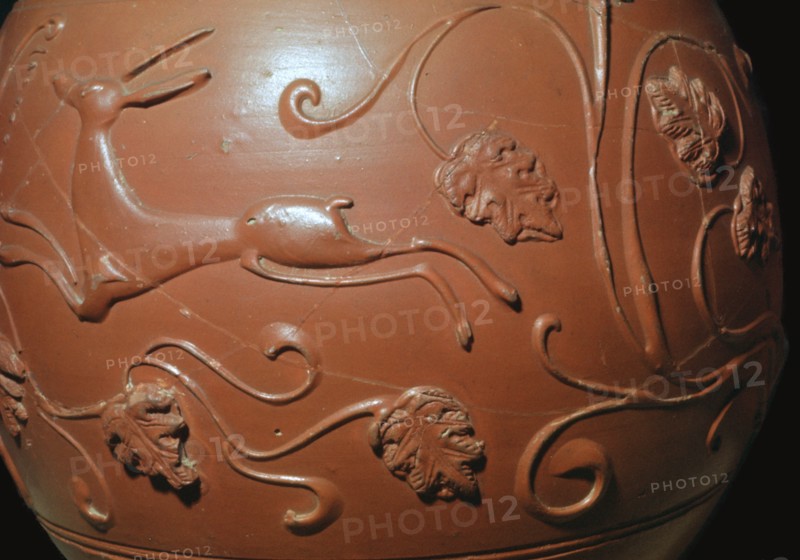 Detail of a Samian ware pot found in England. Artist: Unknown