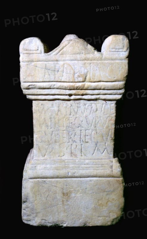 Roman Altar from York dedicated to mother goddesses. Artist: Unknown