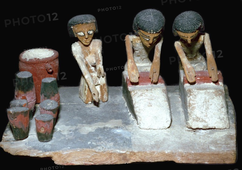 Egyptian wooden model of beer-making. Artist: Unknown