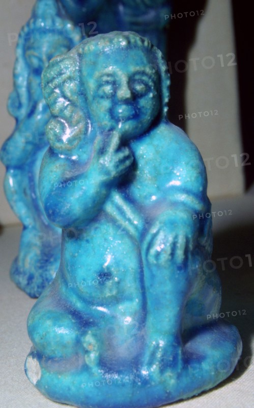 Egyptian statuette of Harpocrates as the infant Horus. Artist: Unknown