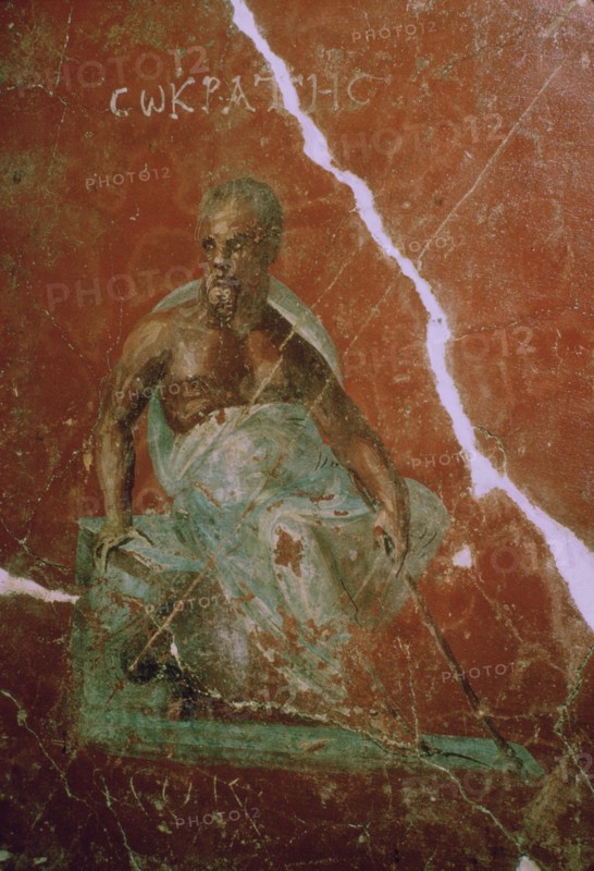 Wall-painting of the Greek philosopher Socrates, 2nd century BC. Artist: Unknown