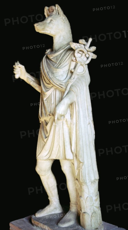 Statue of the dog-headed Romano-Egyptian god Anubis. Artist: Unknown