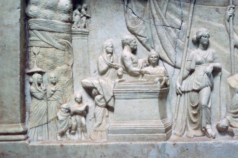 Greek relief of a family sacrificing. Artist: Unknown