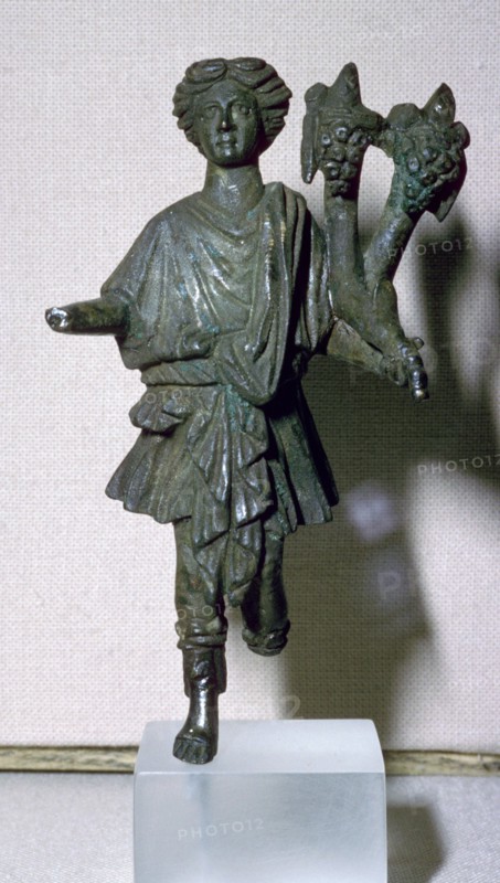 Bronze lar holding a double cornucopia. Artist: Unknown