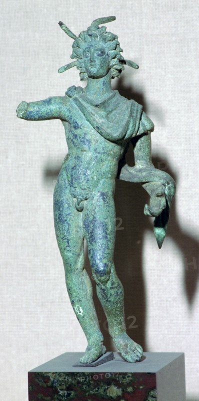 Roman bronze figure of the sun god Helios (Sol), 3rd century. Artist: Unknown