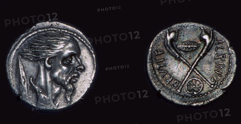 Late republican Roman coin showing the head of a Gaul, 1st century. Artist: Unknown