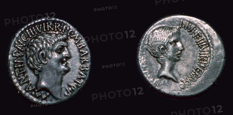 Late republican denarii with Mark Antony and Augustus Caesar, 1st century BC. Artist: Unknown