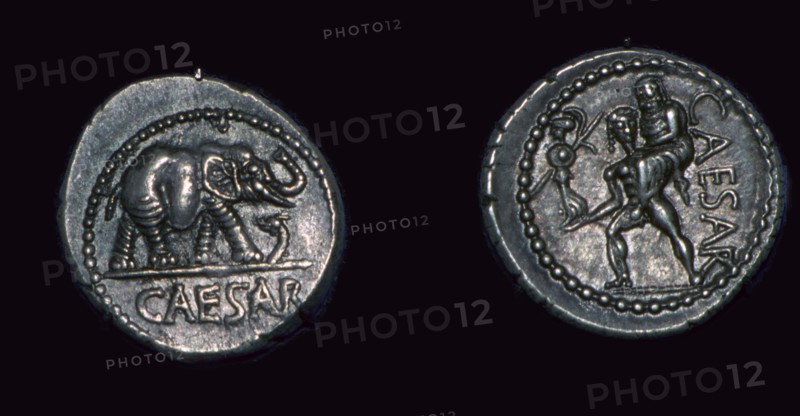 Late republican denarii of Julius Caesar, 1st century BC. Artist: Unknown