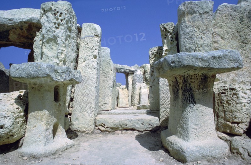 Hagar Qim temple on Malta. (c.3000 BC) Artist: Unknown