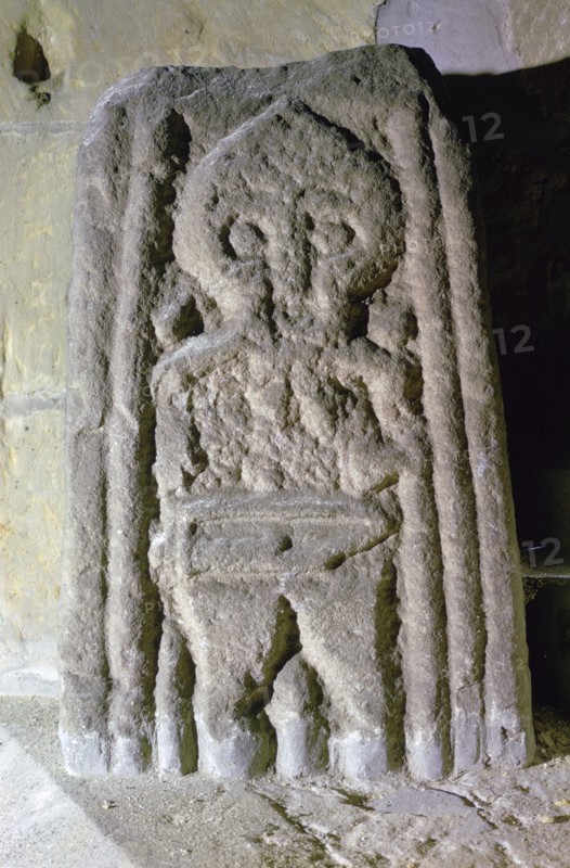 Fragment of an Anglo-Scandinavian cross-shaft showing a warrior, c.10th century. Artist: Unknown