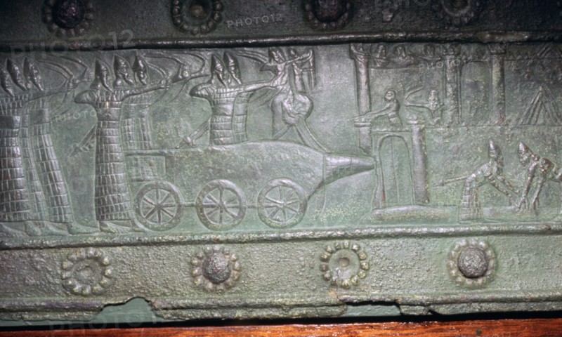 Detail from the Balawat Gates, made for Shalmeneser III, Neo-Assyrian, c858-824BC. Artist: Unknown