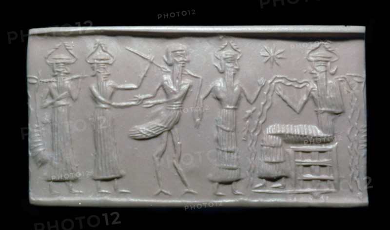 Akkadian cylinder-seal impression. Artist: Unknown
