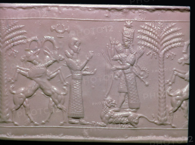 Seal showing the goddess Ishtar, Neo-Assyrian, c720-c700 BC. Artist: Unknown