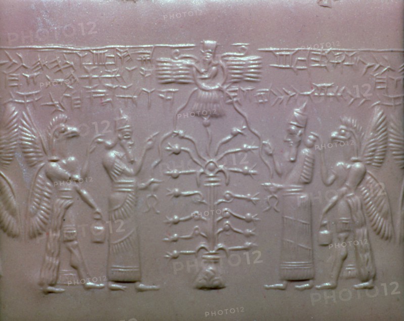 Carnelian cylinder seal of Mushezib-Ninurta, Neo-Assyrian, from northern Iraq, 9th century BC. Artist: Unknown