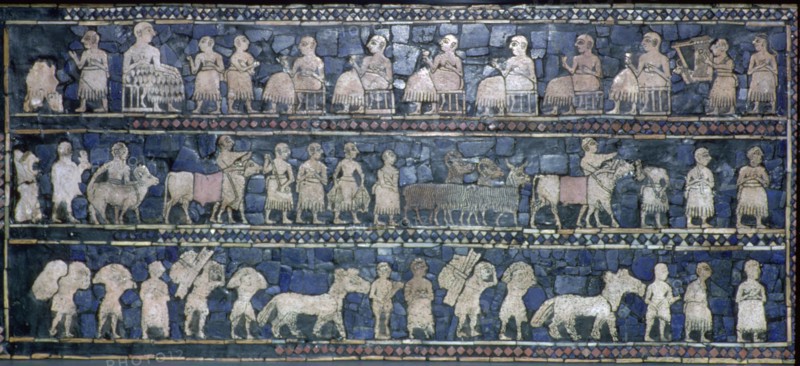 Side of the Sumerian 'Standard of Ur', southern Iraq, about 2600-2400 BC. Artist: Unknown