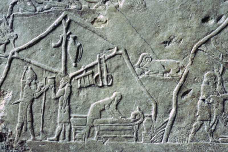 Assyrian relief of a military camp. Artist: Unknown