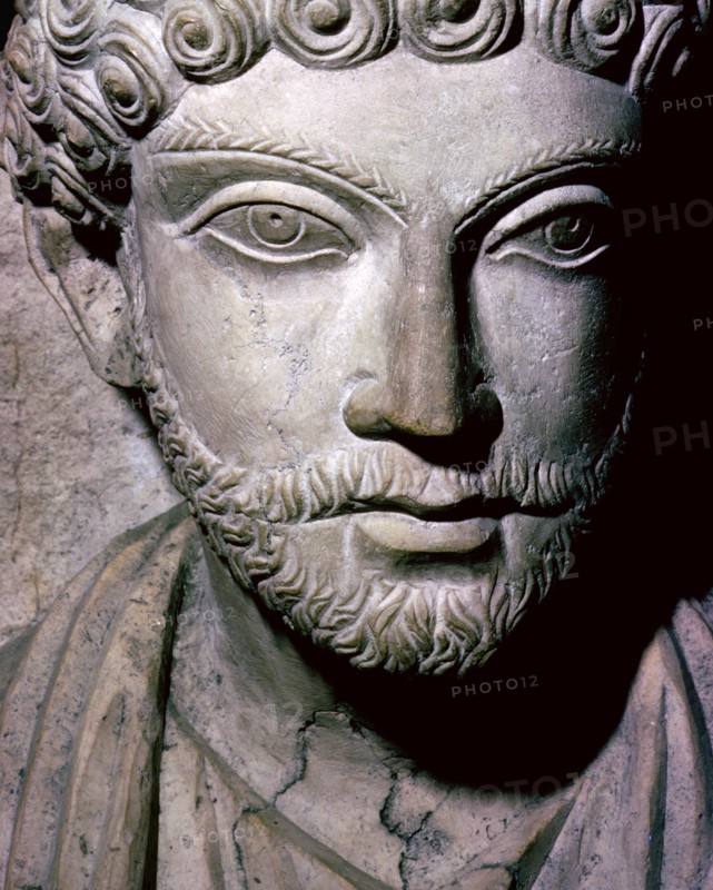 Limestone bust of Hairan, son of Marion from Palmyra, Syria, c150-200. Artist: Unknown
