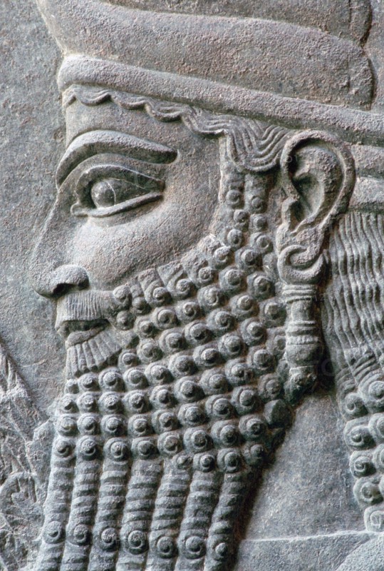 Assyrian relief of a genie protector from the palace of Sargon II at Khorsabad. Artist: Unknown