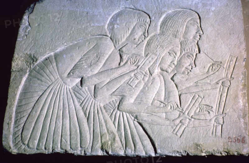 Egyptian relief of scribes. Artist: Unknown