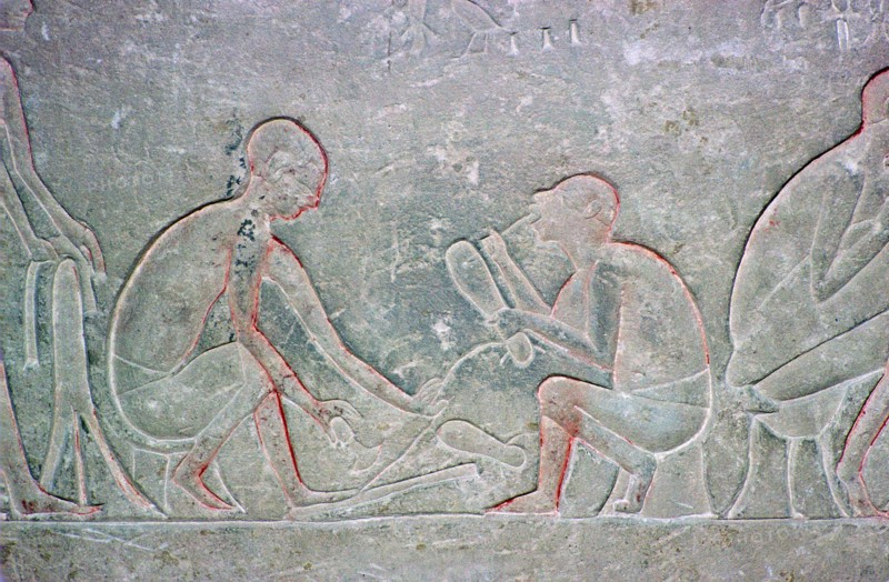Egyptian relief showing shoemakers, 14th century BC Artist: Unknown