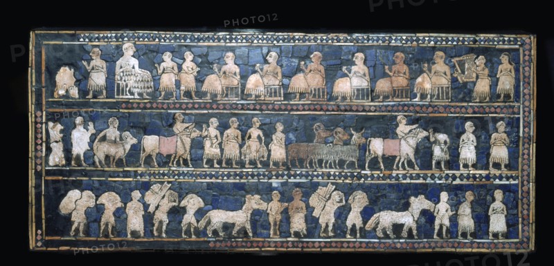 The 'Peace' side of the Standard of Ur, southern Iraq, about 2600-2400 BC. Artist: Unknown