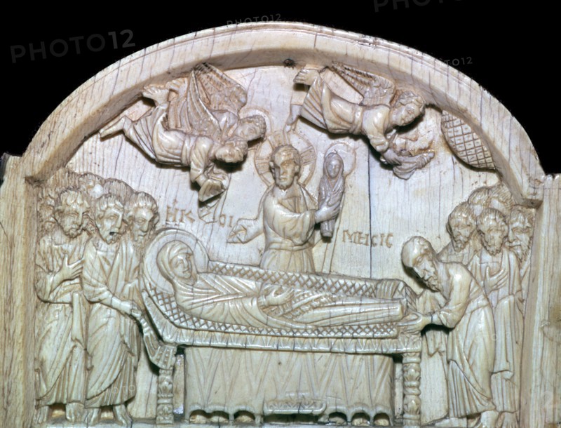 Part of a Byzantine triptych showing the death of the Virgin Mary, 11th century. Artist: Unknown
