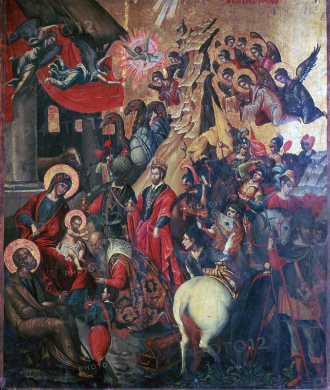 Icon of the Adoration of the Magi, 16th century. Artist: Michael Damaskinos