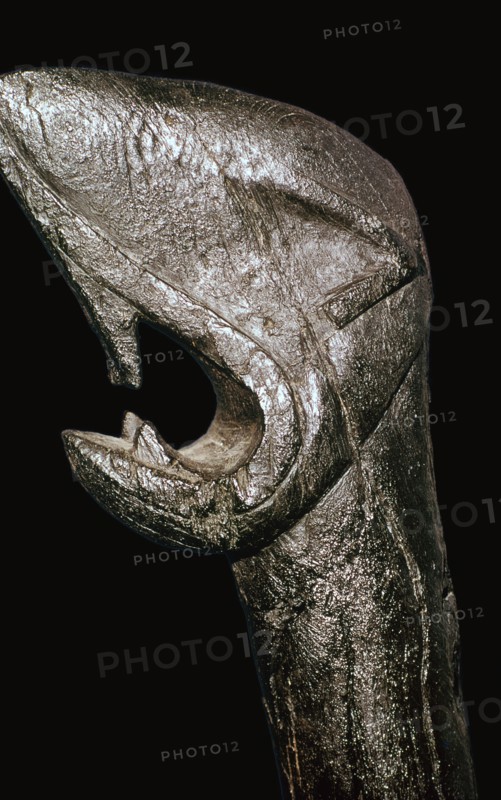 Pre-Viking head of a sea-monster, probably from the prow of a ship. Artist: Unknown