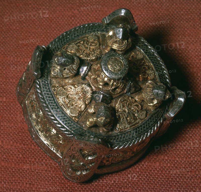 Silver-gilt Viking fibula. Artist: Unknown