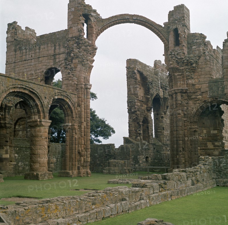 View of Lindisfarne priory, 7th century. Artist: Unknown