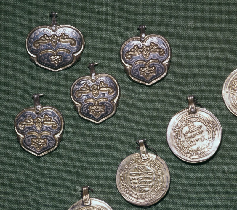 Hoard of arabic metalwork from a Viking grave. Artist: Unknown