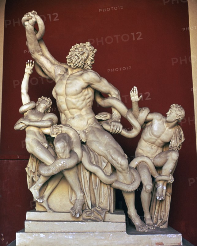 Laocoon group sculpture of men being devorued by serpents, 1st century BC. Artist: Pliny the Elder