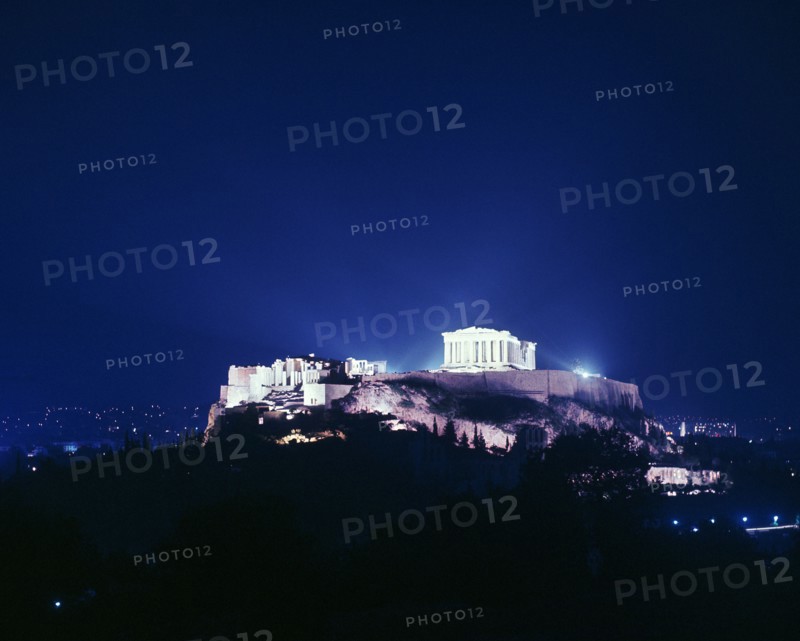 View of the Acropolis at night, 5th century BC. Artist: Unknown