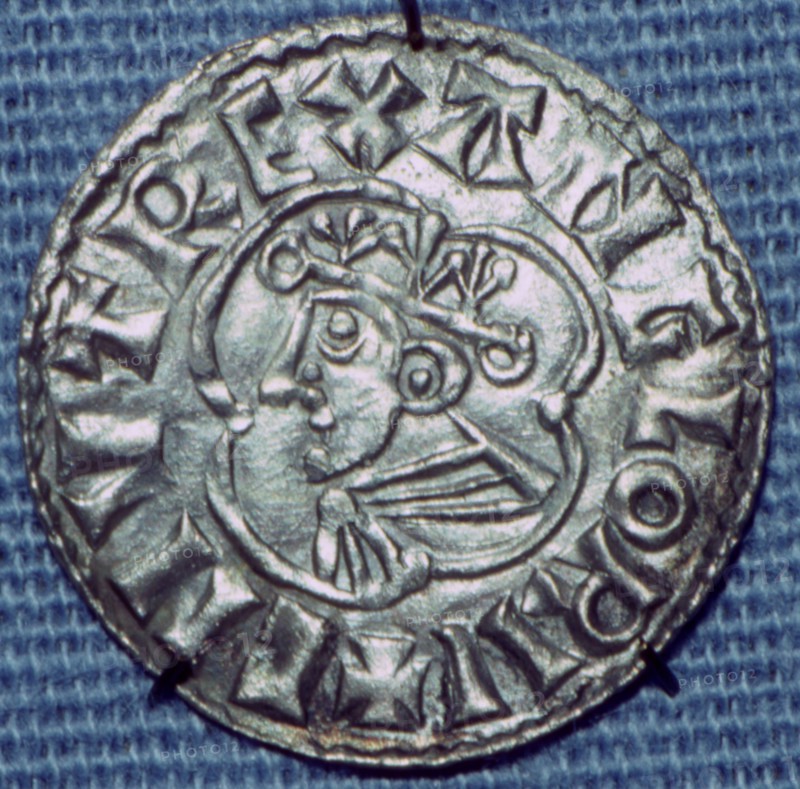 Anglo-Saxon Silver Penny of Cnut. Artist: Unknown