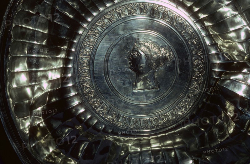 Detail of a fluted silver dish from the Sutton Hoo ship burial, Suffolk, early 7th century. Artist: Unknown