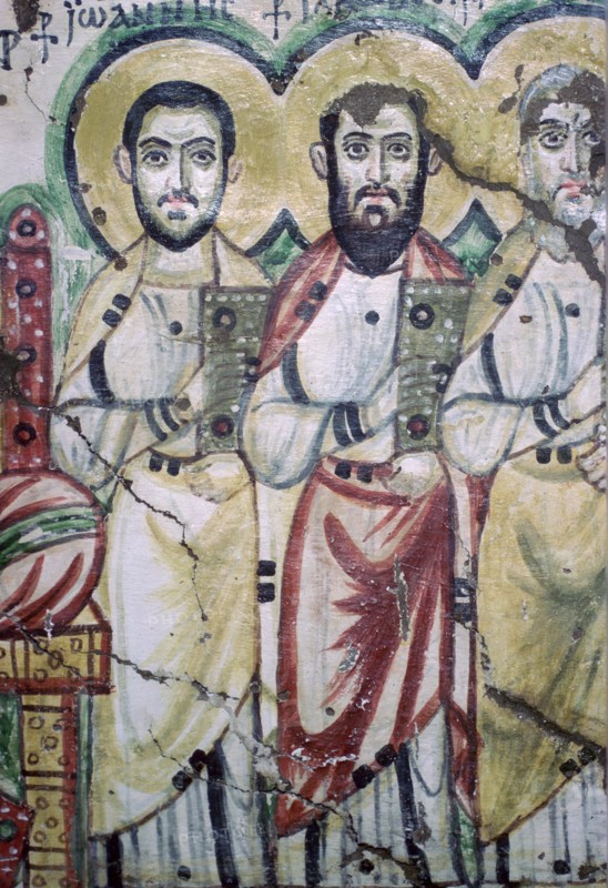 Detail of a coptic wall painting showing two apostles, 6th Century. Artist: Unknown