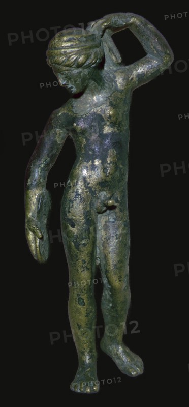 Roman copper alloy figure of the god Hermaphrodite? Artist: Unknown