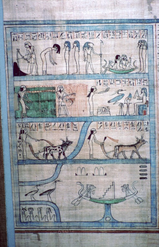 Egyptian image of farming in the Elysian Fields. Artist: Unknown