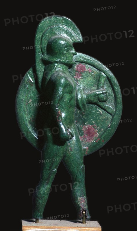 Greek bronze of a warrior, 6th century BC. Artist: Unknown
