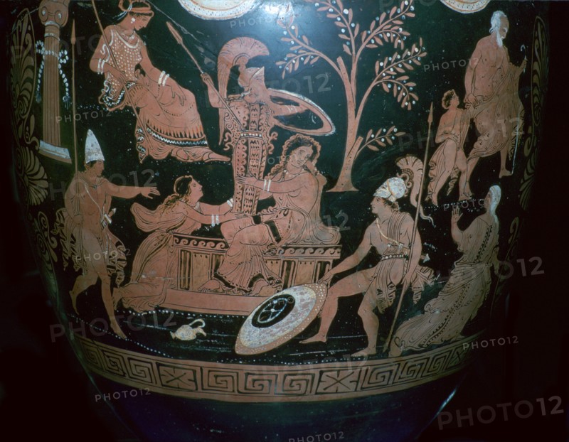 Greek red-figured volute krater with scene from the sack of Troy, 4th century BC. Artist: Illupersis Painter