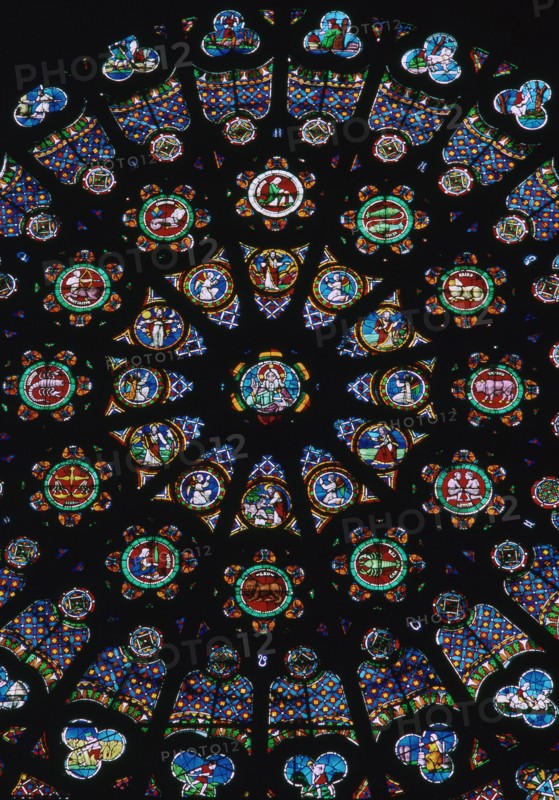 Rose window in the south transeit of St Denis, 12th century. Artist: Unknown