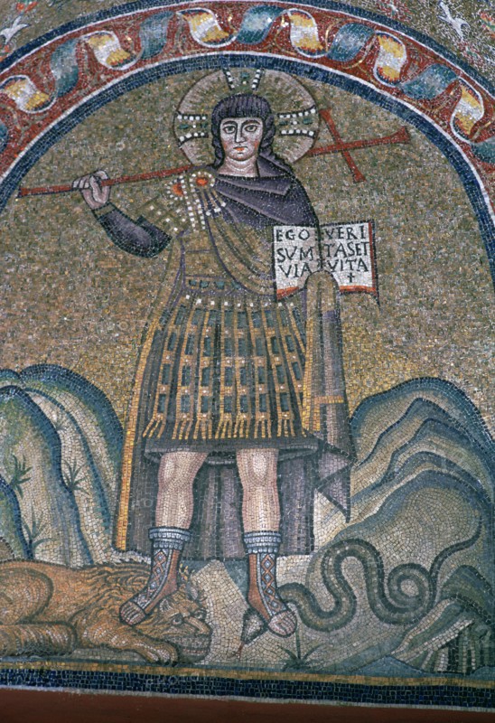 Mosaic of Christ dressed as a soldier, 6th century. Artist: Unknown