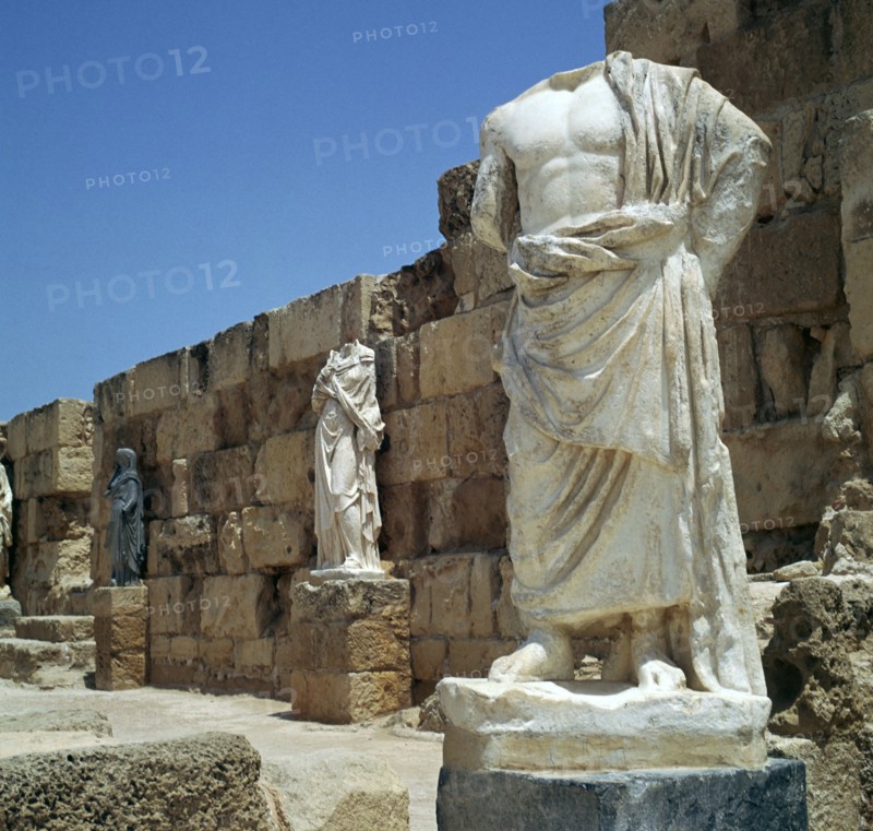 Roman statues in the gymnasium in Salamis, 3rd century. Artist: Unknown