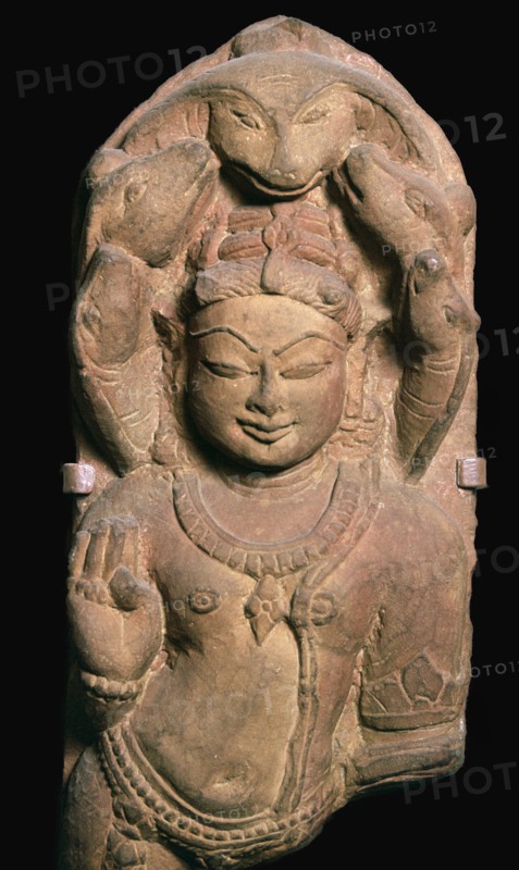 Naga, a snake divinity with heads of a five-headed serpent, 1oth century. Artist: Unknown
