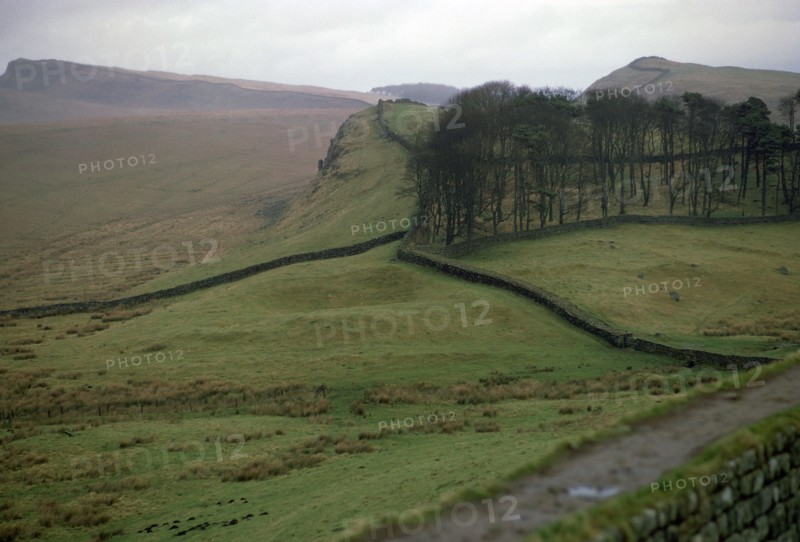 Hadrian's Wall from Housesteads Fort in Northumberland, 2nd century. Artist: Unknown