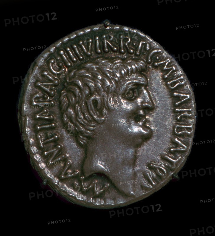 Silver Denarius of the Roman politician Mark Antony, 1st century BC. Artist: Unknown