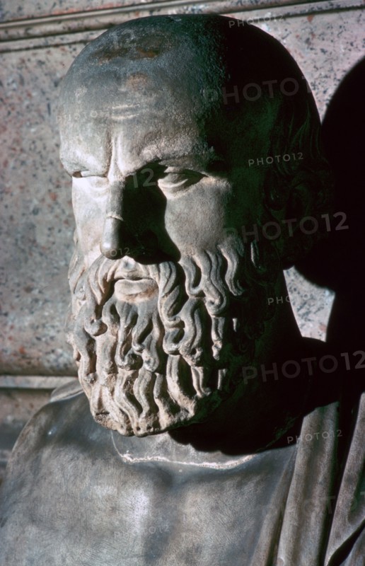 Roman portrait bust of the Greek dramatist Aeschylus, 6th century BC. Artist: Unknown