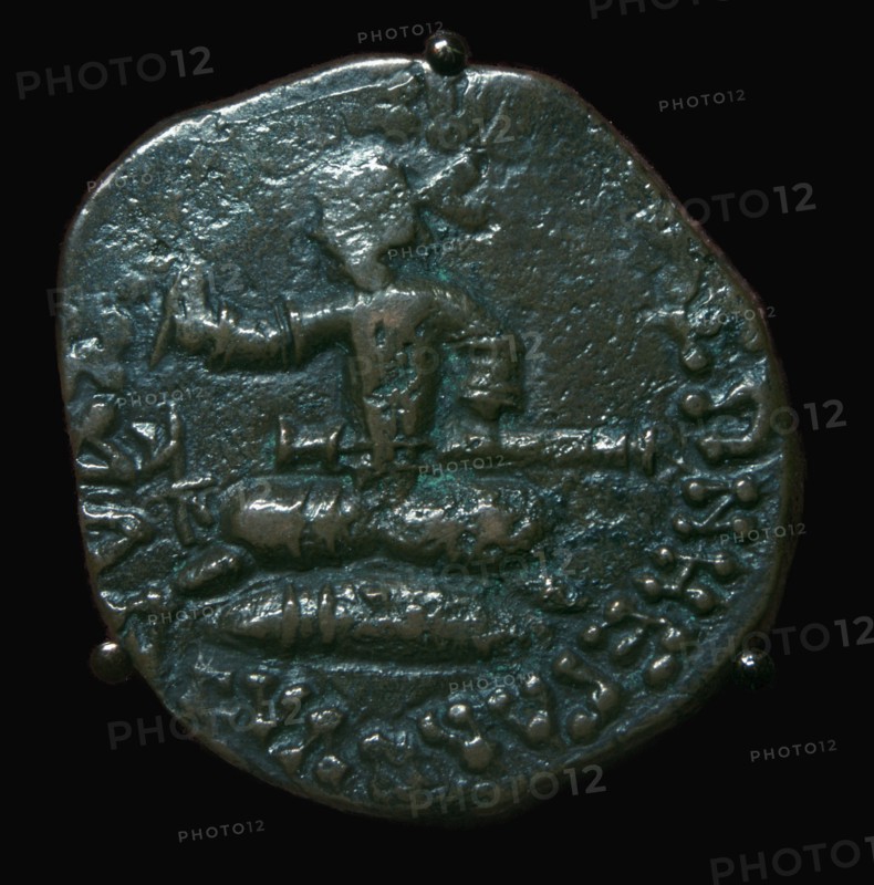 Bronze coin of the Scythian king Azes I, 1st century BC. Artist: Unknown