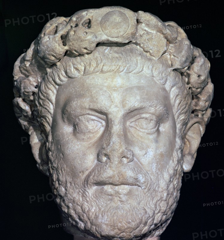 Stone head of Diocletian, 3rd century. Artist: Unknown